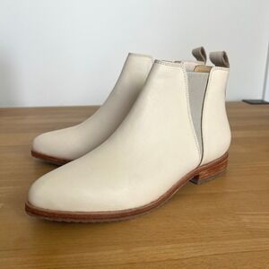 Nisolo Cream Ivory Leather Sustainable‎ Made in Peru Ankle Boot Booties